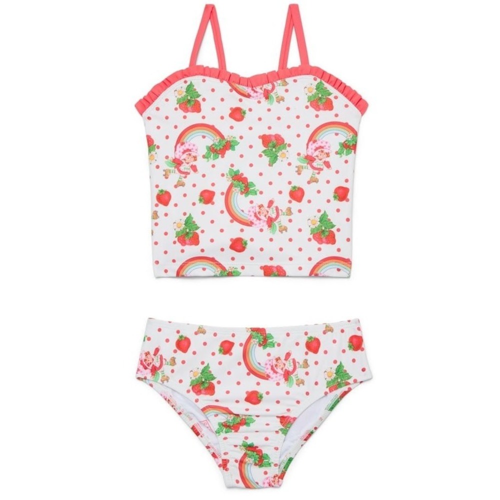 Strawberry Shortcake Toddler Girls 2-Piece Tankini Swimsuit Set 5T NWT White Red